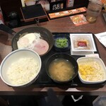 Yoshinoya - ハムエッグ納豆定食