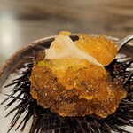 菅井 - 【雲丹】雲丹の中には湯葉、海苔、わさび、ジュレ掛け