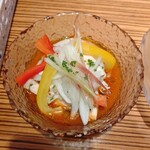 Ｉｎｃｏｎｔｒｏ - 蒸し鶏とフレッシュトマトのつけ麵風冷製パスタ　ソースはこんな感じ