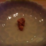 鮨 行天 - 鮎のうるか　最後に器にお酒を注いで頂きました　最高！