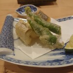 鮨 むらやま - 太刀魚と甘長唐辛子の天婦羅