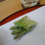 天ぷら 京星 - アスパラ