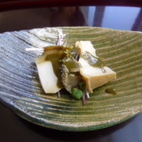 花山椒 - 鮑の柔らか蒸し　肝醤油
