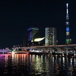 祥龍房刀削麺荘 - 東京2020が始まりました。　スカイツリーも吾妻橋も五輪カラーで、5色です！