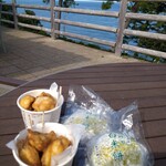 道の駅 千枚田ポケットパーク - フグ唐揚げと餅