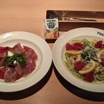 TREnTA - 期間限定夏野菜と海老のジェノベーゼ+夏野菜カプレーゼ