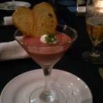 ラ・プラージュ - ビーツのムースとモッツァレラチーズクルトン添え  2012.10