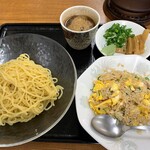 Suzuki Shokudou - わさびで食べるつけそば700円+半チャーハンセット270円