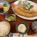 魚大 - ジャンボエビフライ定食