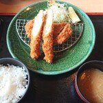 かつ銀 - アスパラフライ＆ロースかつ定食？