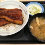Matsuya - うな丼ダブル（みそ汁，お新香付き）※みそ汁は店内の食事に限りサービス