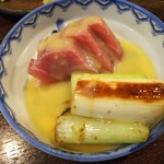 金町製麺 - グロとネギの酢味噌