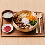 Bibimbap set meal with 7 kinds of ingredients