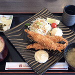 おさふねサービスエリア - 大海老フライ定食 ¥1230- (2021/07/27) これで大海老なのか？