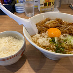 Ramen Sakaba Tengu - 酒場の肉そば880円プラスライス100円