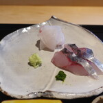 にい留 - 鯛と鰺のお造り