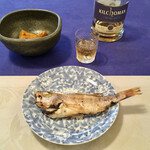 Uotani Iseibei Shouten - のどぐろ(アカムツ)の開きと南瓜で一杯 (夕食はこれだけ)