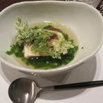 えさき - カマスの焼きもの、鯛の出汁を使ったスープ仕立て。