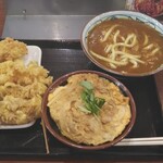 Marugame Seimen - カレーうどん(大)+親子丼+揚げ物