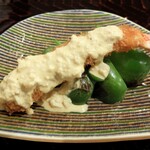 勢麟 - 車海老フライとピーマン