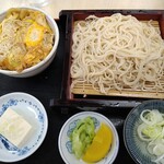 長寿庵 - ミニカツ丼セット 800円 そば大盛 100円