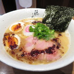 麺屋 藤しろ - 鶏白湯ラーメン 750円 味付け玉子 100円