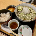 Kaoru Tsukesoba Sobana - すだち冷かけ蕎麦ととろろ飯