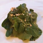 ヌキテパ - ルッコラとツルムラサキ。噛むと強烈な粘り気、大地の息吹を感じます。