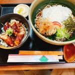 もり蔵 - とろろ蕎麦のコロとミニ味噌カツ丼