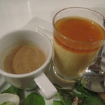 レンゲ - タパス盛合せ:上海蟹のビスク、上海蟹の茶碗蒸し、蛤のフリット 花山椒塩で、燻製した牡蠣のムース、四川風よだれ鶏2