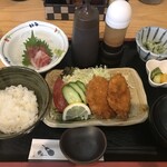 和食はなむら - ヒレカツ＆刺身定食