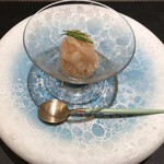 銀座 大石 - 前菜②：白エビ、バルサミコ酢飯による寿司仕立て