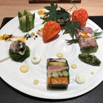 銀座 大石 - 八寸：テリーヌ色々。