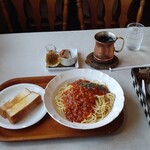 CANON - 料理写真:ミートソースパスタランチ（麺大盛り）
