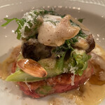 パッソ・ア・パッソ - 米粉、レンズ豆、チーズのポルペッティ、焦がしバターのソース