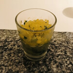 カンテサンス - イカとキュウリ、梅シャーベット