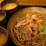 あみだそば はなれ - おろし「そば三昧」（上から鬼とろろおろし・わさびおろし・おろしの順）　1,250円　ｈ24.10.29撮影