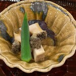 勢麟 - 御前崎の煮鮑　オクラ　茄子