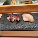 匠 進吾 - ボタン海老の昆布〆、煮蛸