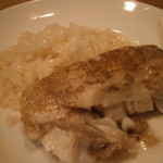 レンゲ - 24年10月　あずきハタの香り蒸しとリゾット　取り分けて