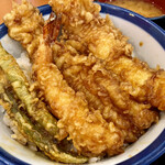 天丼てんや - たれづけ大江戸天丼サービスセット(冷小そば)@1,050円