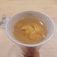 かがみ - 雲丹を乗せた茶碗蒸し