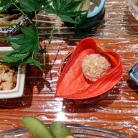 寿司英 - 鯒(ｺﾁ)の卵の煮付け、南瓜の団子、金時芋の甘煮