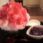 浅草浪花家 - 氷すもも+あんこ+ミルク