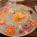 Gyokai Senmon Itarian Baru Nave - 魚介の前菜盛り合わせ