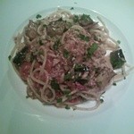 THE FUJIYA GOHONJIN - 秋刀魚と茄子のスパゲッティー　フレッシュトマトソース