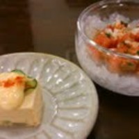 ざくろ 銀座店 - トマトサラダとアスパラ豆腐