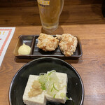 茨城タンメン カミナリ - 冷奴は木綿豆腐でした。