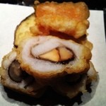 旬菜 咲や - 南瓜一口ぱくつきました～
      
      鱧、松茸、牛蒡、那須、南瓜、天ぷら