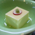 大納言本家 -  お通し（とうもろこしを練り合わすた創作豆腐